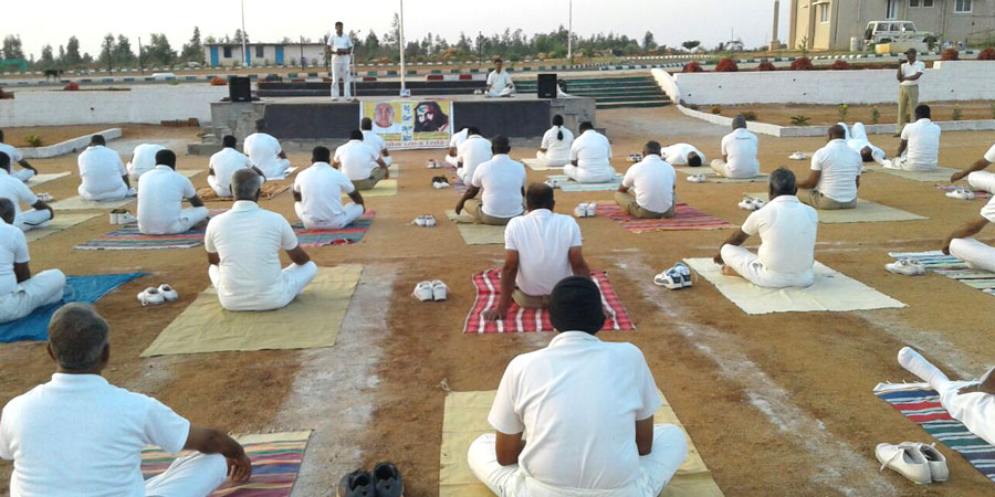 Meditation session organized for Police Training Center, Chikkmangalur, Karnataka on February'2017