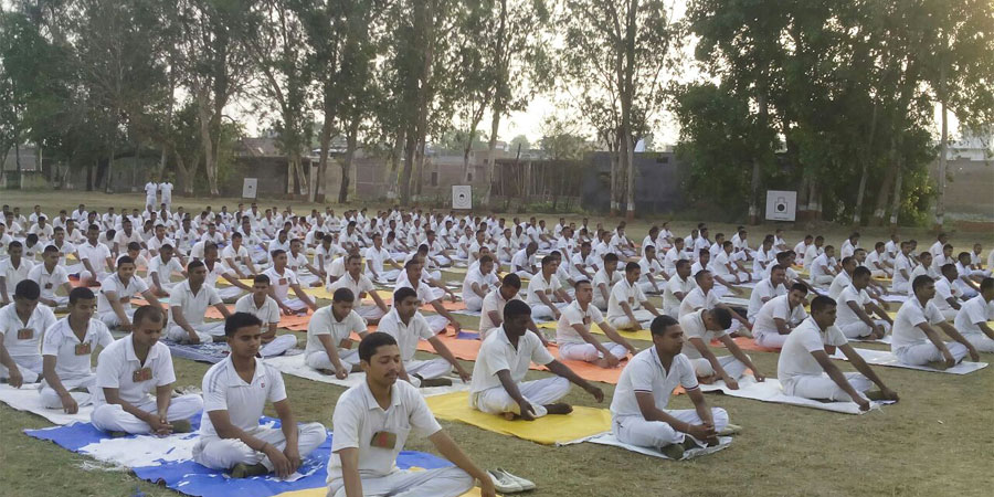 Meditation session organized for Police Academy Camp, Gorakhpur, UP on April'2016